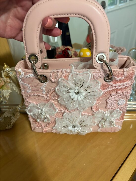 SHEIN Handbags - SHEIN Mini Floral Appliqué Handbag - Pink